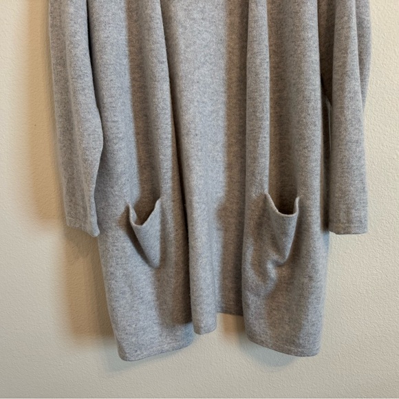 Garnet Hill 100% Cashmere Sweater Cardigan Medium Gray - Picture 4 of 15